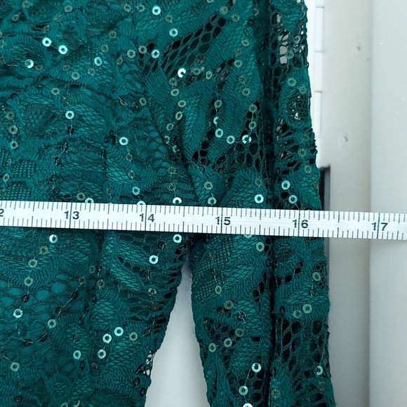 NWT Lace Sequin Midi Dress w/Lace Sleeves - Picture 13 of 16
